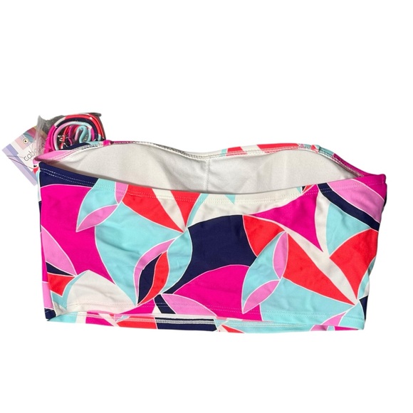 Cabana By Crown & Ivy Multicolor Medium Geometric Bandeau Bikini Top, Medium - Picture 2 of 6